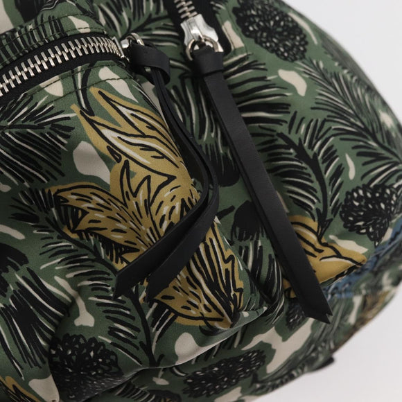 BURBERRY Rucksack Nylon Grün Silber Auth 181165A
