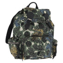 BURBERRY Rucksack Nylon Grün Silber Auth 181165A-1