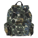 BURBERRY Rucksack Nylon Grün Silber Auth 181165A-13