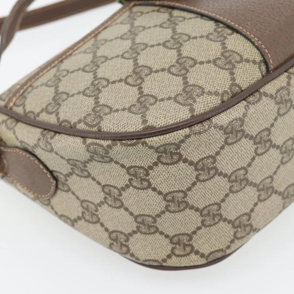 GUCCI GG Supreme Web Sherry Line Bag PVC Beige Gold 89 02 032 Auth 181166