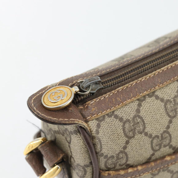GUCCI GG Supreme Web Sherry Line Bag PVC Beige Gold 89 02 032 Auth 181166