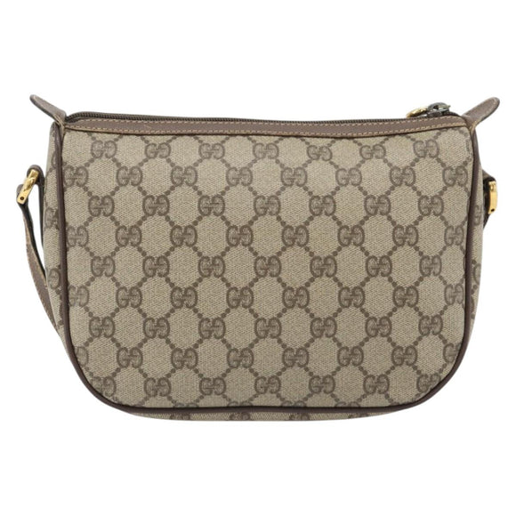 GUCCI GG Supreme Web Sherry Line Bag PVC Beige Gold 89 02 032 Auth 181166