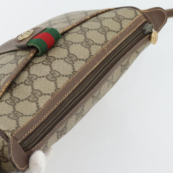 GUCCI GG Supreme Web Sherry Line Bag PVC Beige Gold 89 02 032 Auth 181166