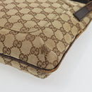 GUCCI GG Canvas Shoulder Bag Beige Silver 122793 Auth 181168-10