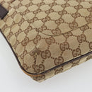 GUCCI GG Canvas Shoulder Bag Beige Silver 122793 Auth 181168-11