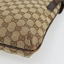 GUCCI GG Canvas Shoulder Bag Beige Silver 122793 Auth 181168-12
