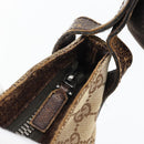 GUCCI GG Canvas Shoulder Bag Beige Silver 122793 Auth 181168-14
