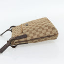 GUCCI GG Canvas Shoulder Bag Beige Silver 122793 Auth 181168-4