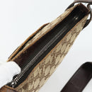 GUCCI GG Canvas Shoulder Bag Beige Silver 122793 Auth 181168-6