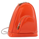 GUCCI Bamboo Shoulder Bag Patent leather Orange Silver Auth 181171-1