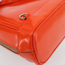 GUCCI Bamboo Shoulder Bag Patent leather Orange Silver Auth 181171-16