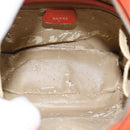 GUCCI Bamboo Shoulder Bag Patent leather Orange Silver Auth 181171-10