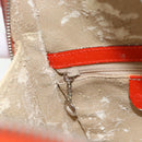 GUCCI Bamboo Shoulder Bag Patent leather Orange Silver Auth 181171-21