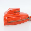 GUCCI Bamboo Shoulder Bag Patent leather Orange Silver Auth 181171-4