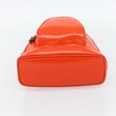 GUCCI Bamboo Shoulder Bag Patent leather Orange Silver Auth 181171-5