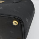 MCM Logogram Vicetos Hand Bag PVC 2way Black Gold Auth 181172-16