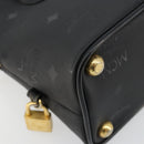 MCM Logogram Vicetos Hand Bag PVC 2way Black Gold Auth 181172-17