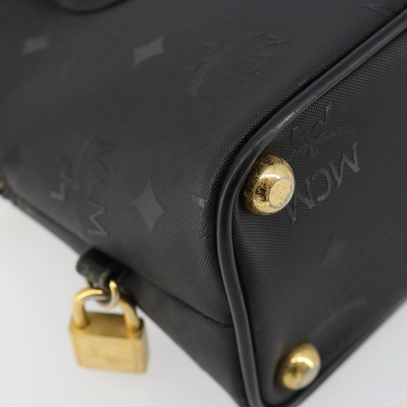MCM Logogram Vicetos Hand Bag PVC 2way Black Gold Auth 181172