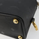 MCM Logogram Vicetos Hand Bag PVC 2way Black Gold Auth 181172-18