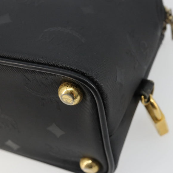 MCM Logogram Vicetos Hand Bag PVC 2way Black Gold Auth 181172
