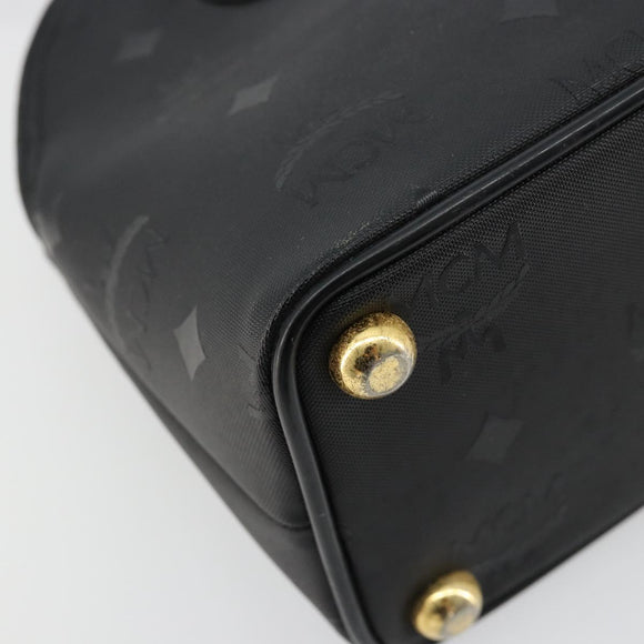 MCM Logogram Vicetos Hand Bag PVC 2way Black Gold Auth 181172