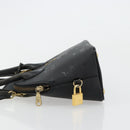 MCM Logogram Vicetos Hand Bag PVC 2way Black Gold Auth 181172-4