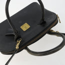 MCM Logogram Vicetos Hand Bag PVC 2way Black Gold Auth 181172-6