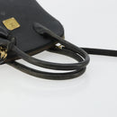 MCM Logogram Vicetos Hand Bag PVC 2way Black Gold Auth 181172-7