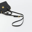 MCM Logogram Vicetos Hand Bag PVC 2way Black Gold Auth 181172-8
