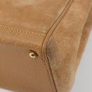GUCCI Bamboo Hand Bag Suede 2way Beige Gold 000 1364 0316 Auth 181173-15