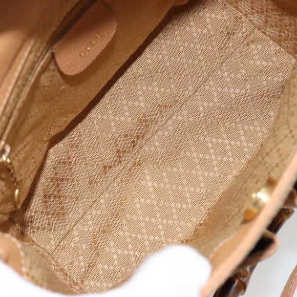 GUCCI Bamboo Hand Bag Suede 2way Beige Gold 000 1364 0316 Auth 181173