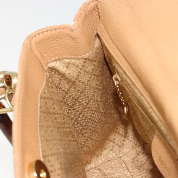 GUCCI Bamboo Hand Bag Suede 2way Beige Gold 000 1364 0316 Auth 181173