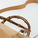 GUCCI Bamboo Hand Bag Suede 2way Beige Gold 000 1364 0316 Auth 181173-8