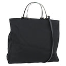 GUCCI Hand Bag Nylon 2way Black Silver 002 1028 3754 Auth 181176-1