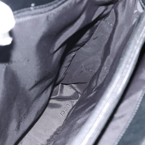 GUCCI Hand Bag Nylon 2way Black Silver 002 1028 3754 Auth 181176