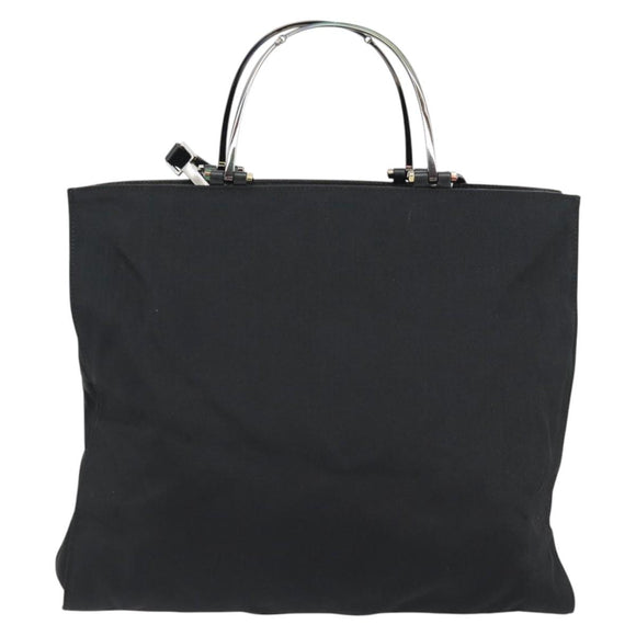 GUCCI Hand Bag Nylon 2way Black Silver 002 1028 3754 Auth 181176