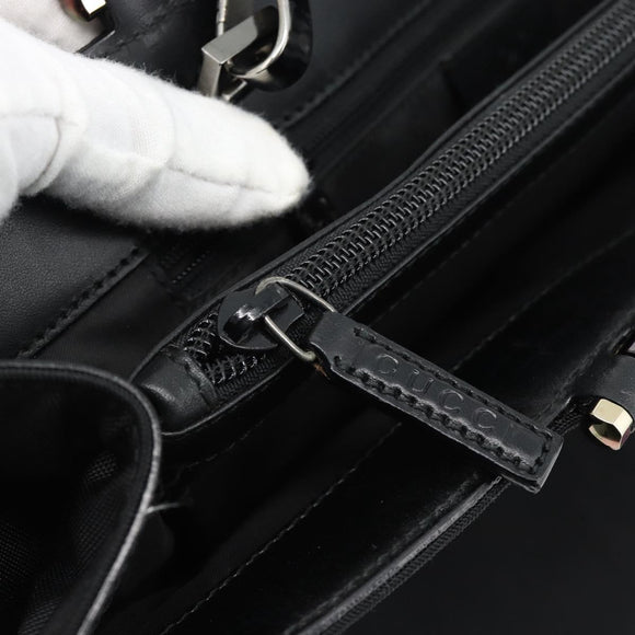GUCCI Hand Bag Nylon 2way Black Silver 002 1028 3754 Auth 181176