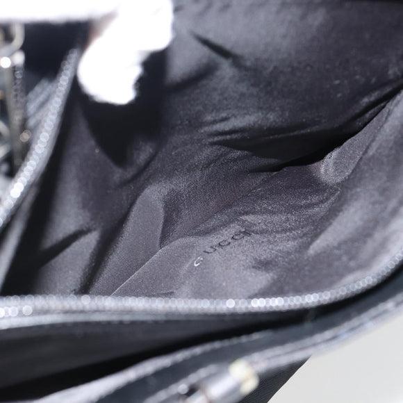 GUCCI Hand Bag Nylon 2way Black Silver 002 1028 3754 Auth 181176