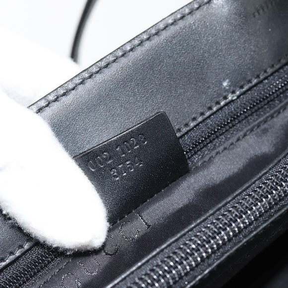 GUCCI Hand Bag Nylon 2way Black Silver 002 1028 3754 Auth 181176