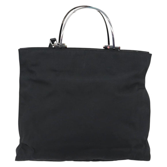 GUCCI Hand Bag Nylon 2way Black Silver 002 1028 3754 Auth 181176