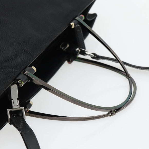 GUCCI Hand Bag Nylon 2way Black Silver 002 1028 3754 Auth 181176