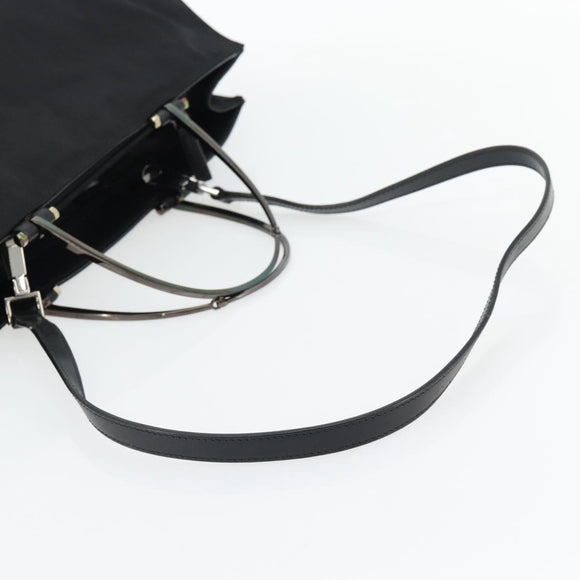 GUCCI Hand Bag Nylon 2way Black Silver 002 1028 3754 Auth 181176