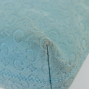 CELINE C Macadam Canvas Hand Bag Light Blue Gold Auth 181177-10