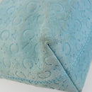 CELINE C Macadam Canvas Hand Bag Light Blue Gold Auth 181177-13