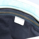 CELINE C Macadam Canvas Hand Bag Light Blue Gold Auth 181177-16