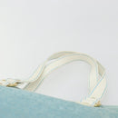 CELINE C Macadam Canvas Hand Bag Light Blue Gold Auth 181177-8