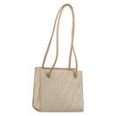 FENDI Zucca Canvas Tote Bag Beige Auth 181178-1