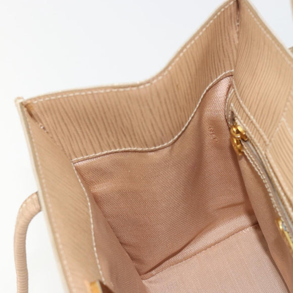 FENDI Zucca Canvas Tote Bag Beige Auth 181178