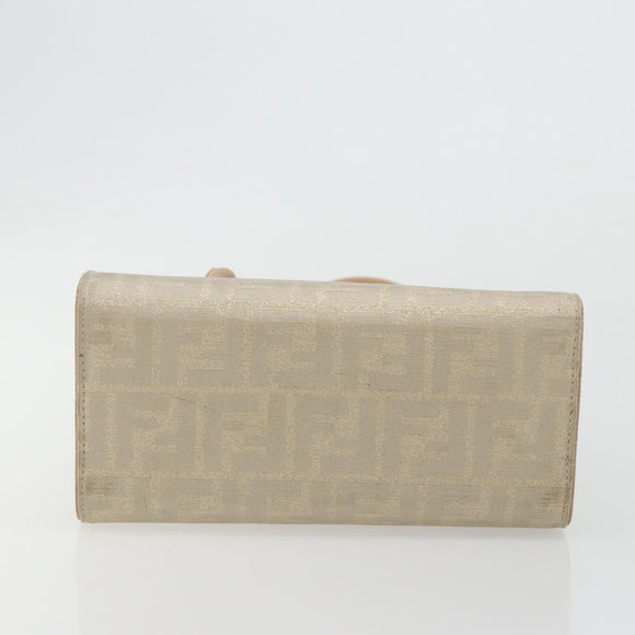FENDI Zucca Canvas Tote Bag Beige Auth 181178