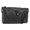 GUCCI GG Supreme Web Sherry Line Bag PVC Black Red 89 02 018 Auth 181179-1